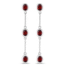2.70 Carat Genuine Garnet .925 Sterling Silver Earrings-1
