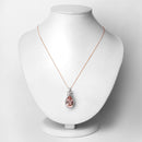 8.14 Carat Genuine Morganite and White Diamond 14K Rose Gold Pendant-2