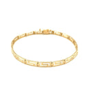 14k Yellow Gold Greek Fret Design Fancy Bracelet-3