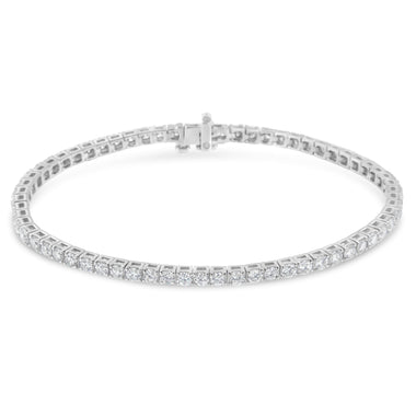IGI Certified 5.0 Cttw Cut Diamond 14K White Gold Classic 7â€ Tennis Bracelet (H-I Color, I1-I2 Clarity) - 0