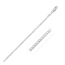 2.6mm 14k White Gold Solid Curb Chain-1