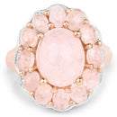14K Rose Gold Plated 6.76 Carat Genuine Morganite .925 Sterling Silver Ring-3