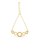 10K Yellow Gold over .925 Sterling Silver Diamond Accented Graduated Infinity Open Circle 6â€-9â€ Adjustable Bolo Bracelet-4
