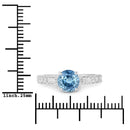 1.90 Carat Genuine Blue Sapphire and White Diamond 14K White Gold Ring-3