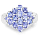 2.45 Carat Genuine Tanzanite .925 Sterling Silver Ring-3
