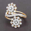 0.56 Carat Genuine White Diamond 14K Yellow Gold Ring (E-F Color, SI1-SI2 Clarity)-4