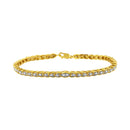 10K Yellow Gold Plated .925 Sterling Silver 1 cttw Prong-Set Diamond Pear Shape Link Bracelet (I-J Color, I1-I2 Clarity) - 7.25"-1