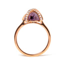 14K Rose Gold 1/5 Cttw Diamond Wrapped 15x15 MM Purple Amethyst Cocktail Ring (G-H Color, SI1-SI2 Clarity)-2
