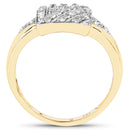14K Yellow Gold Plated 0.23 Carat Genuine White Diamond .925 Sterling Silver Ring-2