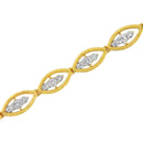 10K Yellow Gold Plated .925 Sterling Silver 1 cttw Prong Set Round-Cut Diamond Link Bracelet (J-K Color, I1-I2 Clarity) - 7.25"-5
