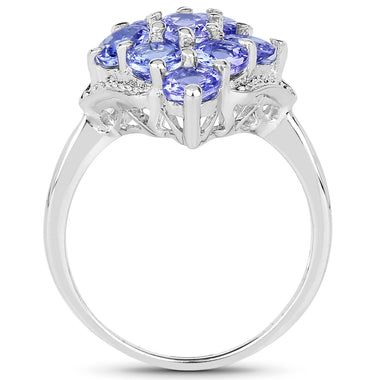 2.07 Carat Genuine Tanzanite .925 Sterling Silver Ring - 0