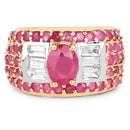 4.23 Carat Glass Filled Ruby and White Topaz .925 Sterling Silver Ring-3