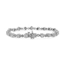 .925 Sterling Silver 1.0 Cttw Diamond Swirl Beaded Link Bracelet (I-J Color, I3-Promo Clarity) - 7.25" Inches-2