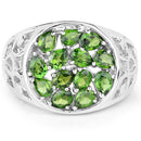 2.21 Carat Genuine Chrome Diopside .925 Sterling Silver Ring-3