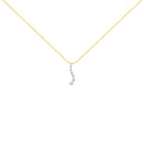AGS Certified 14K Yellow Gold 2.0 Cttw Baguette and Brilliant Round-Cut Diamond Journey 18" Pendant Necklace (F-G Color, I1-I2 Clarity)-2