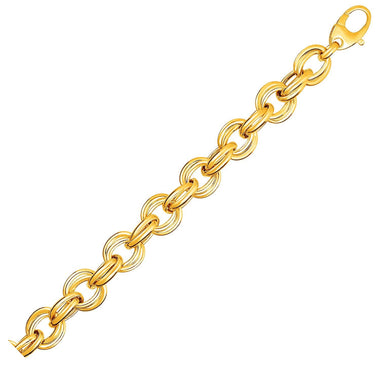 Twisted Double Link Bracelet in 14k Yellow Gold - 0