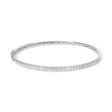 14K Rose Gold 1.00 Cttw Half Eternity Diamond Bangle Bracelet (G-H Color, SI2-I1 Clarity) - 7" Inches - 0
