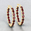 6.00 Carat Genuine Garnet .925 Sterling Silver Earrings-2