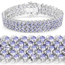 14.70 Carat Genuine Tanzanite .925 Sterling Silver Bracelet-2