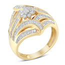 10K Yellow Gold Diamond Ring (1 Cttw, I-J Color, I2-I3 Clarity) - Size 7-1