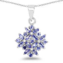 1.50 Carat Genuine Tanzanite .925 Sterling Silver Pendant-1