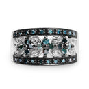 0.54 Carat Genuine Blue Diamond .925 Sterling Silver Ring-3