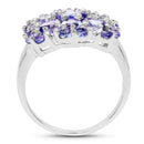3.91 Carat Genuine Tanzanite .925 Sterling Silver Ring-2