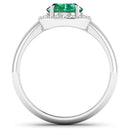 1.87 Carat Genuine Zambian Emerald and White Diamond 14K White Gold Ring-2
