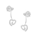 .925 Sterling Silver 1/4 Cttw Diamond Swirl Heart Front/Back Earrings (I-J Color, I2-I3 Clarity)-1