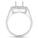 0.48 Carat Genuine White Diamond 14K White Gold Semi Mount Ring - holds 8.00mm Round Gemstone-3
