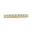 14K Yellow Gold Plated .925 Sterling Silver 1/2 cttw Shared Prong Set Brilliant Round-Cut Diamond 11 Stone Band Ring (J-K Color, I1-I2 Clarity) - Size 7-3