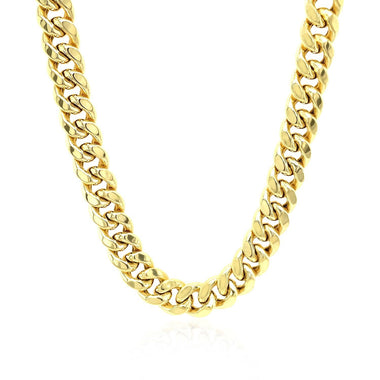 7.25mm 10k Yellow Gold Semi Solid Miami Cuban Chain - 0