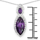 3.53 Carat Genuine Amethyst and White Topaz .925 Sterling Silver Pendant-3