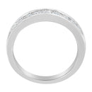 18K White Gold Round Diamond 1/2 Cttw Channel Band Ring-4