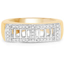 14K Yellow Gold Plated 0.19 Carat Genuine White Diamond .925 Sterling Silver Ring-3