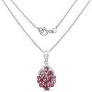 2.54 Carat Genuine Ruby & White Diamond .925 Sterling Silver Pendant-2