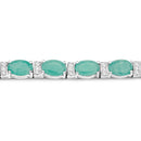 10.47 Carat Genuine Emerald and White Topaz .925 Sterling Silver Bracelet-2