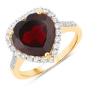 5.86 Carat Genuine Garnet and White Topaz .925 Sterling Silver Ring-1
