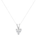 14K White Gold 1/5 Cttw 3-Prong Set Heart Shaped Solitaire Lab Grown Diamond 18" Pendant Necklace (F-G Color, VS2-SI1 Clarity)-2