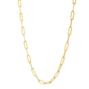 14k Yellow Gold Long Domed Paperclip Chain Necklace (4.80 mm)-1