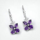 2.12 Carat Genuine Amethyst .925 Sterling Silver Earrings-4