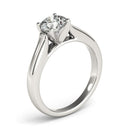 14k White Gold Cathedral Design Solitaire Diamond Engagement Ring (1 cttw)-3