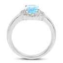 2.58 Carat Genuine  Blue Topaz and White Topaz .925 Sterling Silver Ring-2