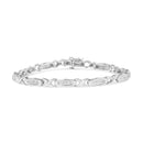 14K White Gold 1.0 Cttw Invisible-Set Princess Diamond Tennis Bracelet (H-I Color, SI1-SI2 Clarity) - 7"-1