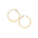 14k Yellow Gold Polished Hoop Earrings (2x40mm)-1