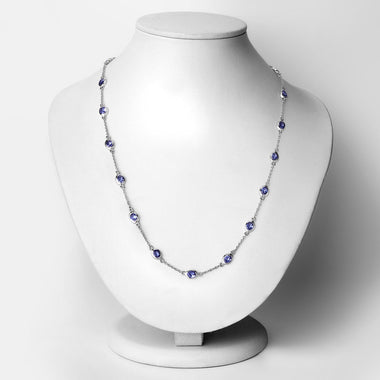 5.94 Carat Genuine Tanzanite .925 Sterling Silver Necklace - 0