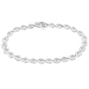 .925 Sterling Silver 1/2 Cttw Rose Cut Diamond Almond Shape Link Tennis Bracelet (I-J Color, I3 Clarity) - 7â€Â-1