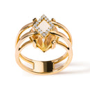14K Yellow Gold 15x15 MM Marquise Cut Yellow Topaz and Diamond Accent Statement Cocktail Ring (G-H Color, SI1-SI2 Clarity)-1