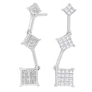 14K White Gold 1 cttw Princess Cut Diamond Earrings (G-H, VS1-VS2)-2