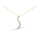 AGS Certified 14K Yellow Gold 3.0 Cttw Baguette and Brilliant Round-Cut Diamond Journey 18" Pendant Necklace (G-H Color, SI2-I1 Clarity)-1